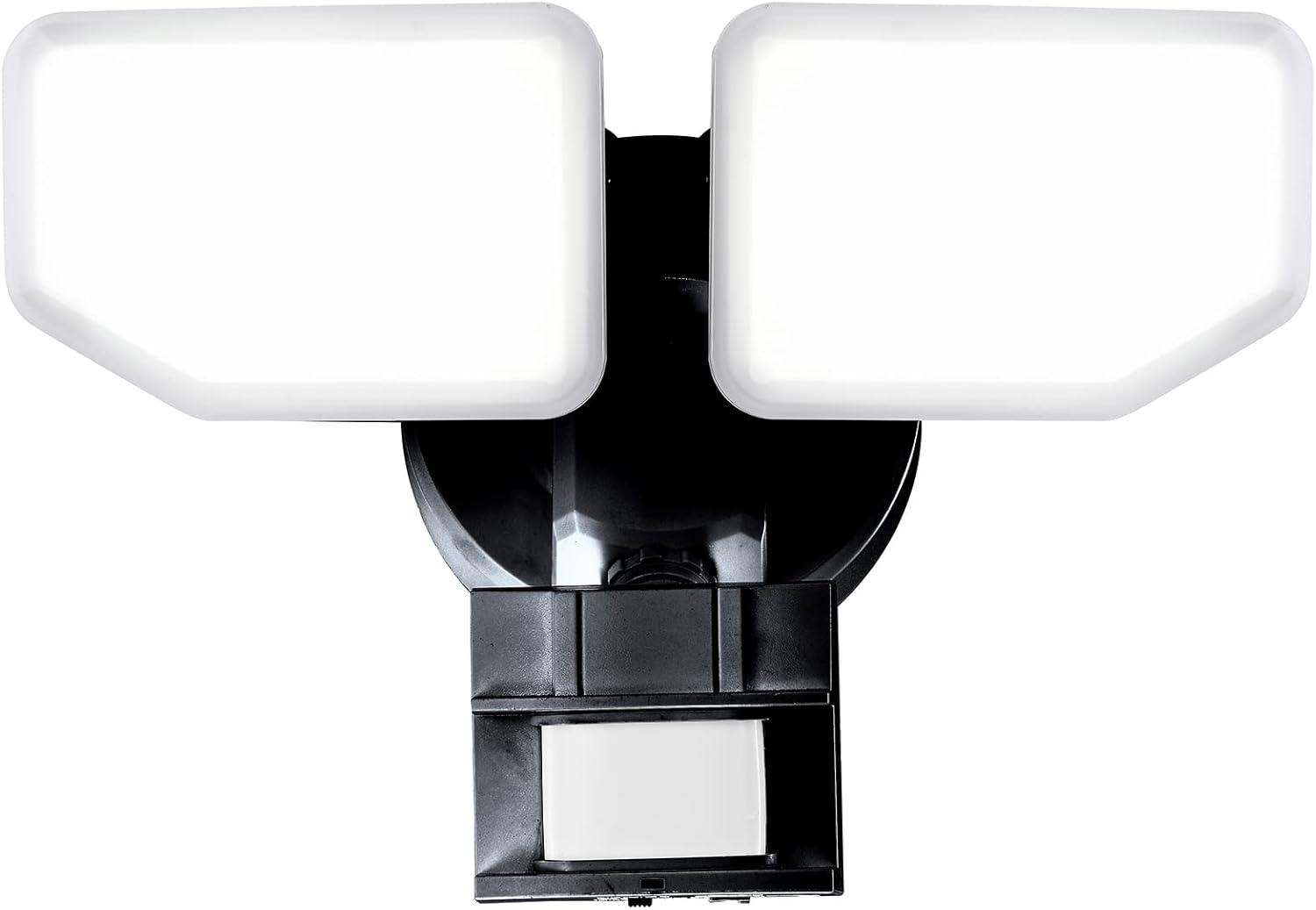 30-Watt 180-Degree Black Motion Activated Outdoor Integrated LED Security Flood Light with PIR Dusk to Dawn Sensor