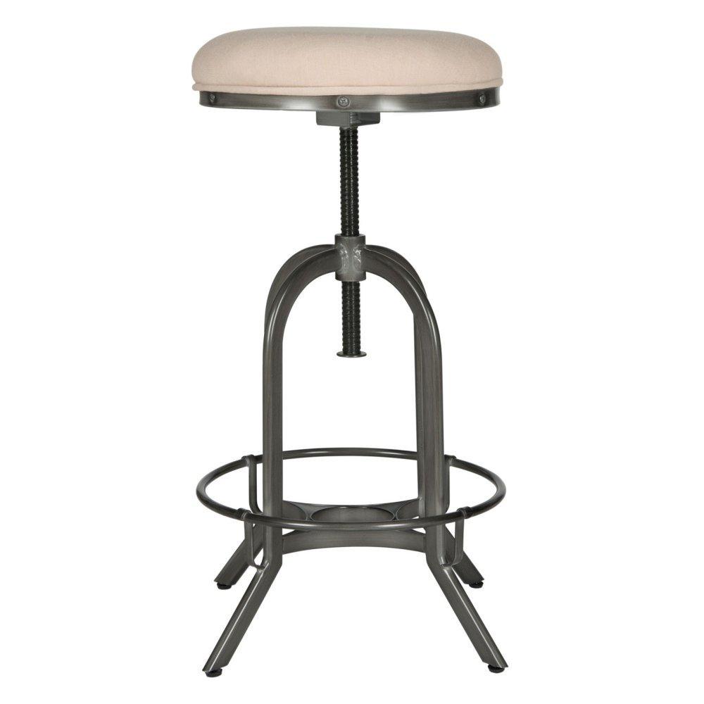 Wildomar Swivel Stool - FOX6226 - Burnt Oak/Iron - Safavieh Couture