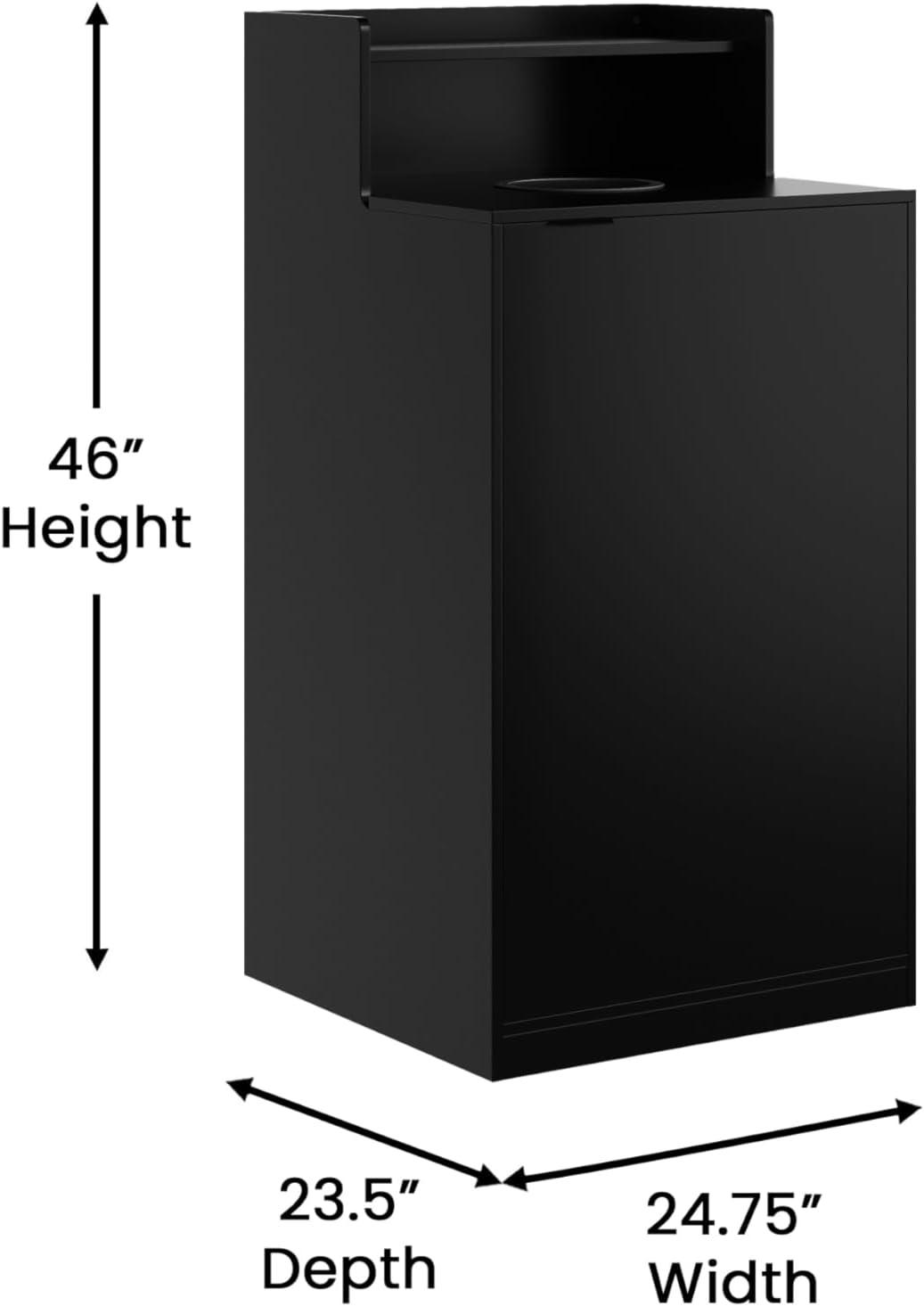 Flash Furniture Commercial Grade Tray Top Trash Enclosure With Drop Hole