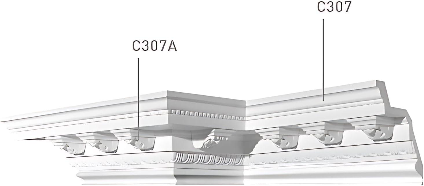 7-5/8 in x 7-5/8 in x 78-3/4 in Egg and Dart, and Beads Primed White Polyurethane Crown Moulding
