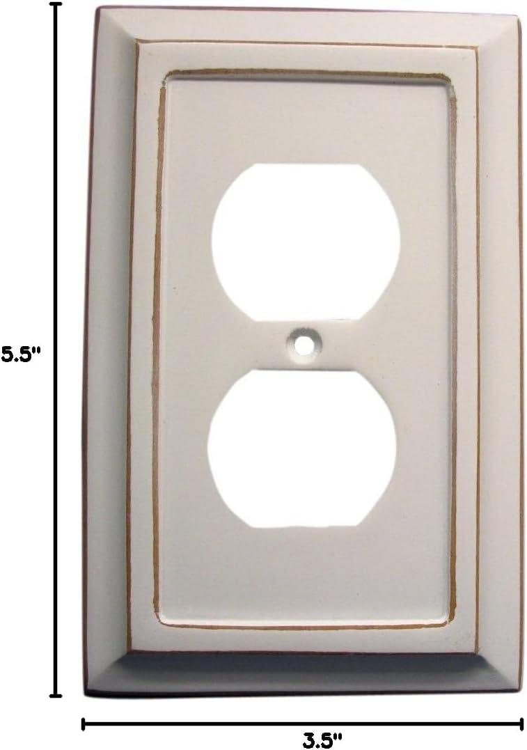 Amerelle White Wood 1-Gang Duplex Wall Plate