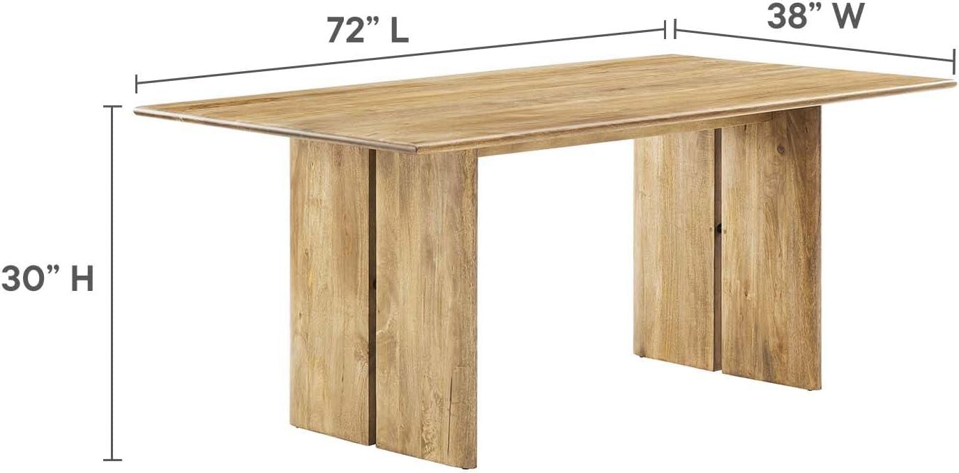 Modway Amistad 72" Rectangular Modern Wood Dining Table in Oak