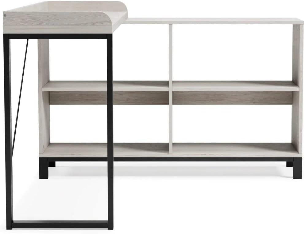 Signature Design by Ashley Casual Bayflynn L-Desk, White/Black