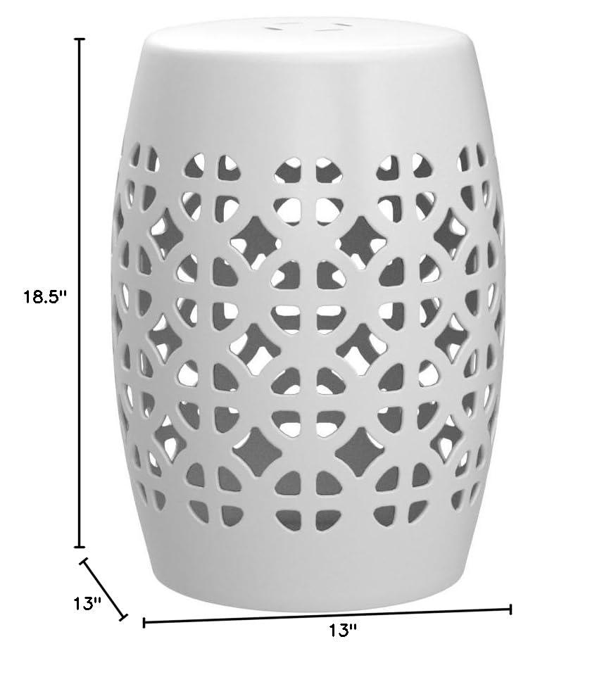 Circle Lattice Garden Stool - Indoor/Outdoor - ACS4508 - Blue - Safavieh