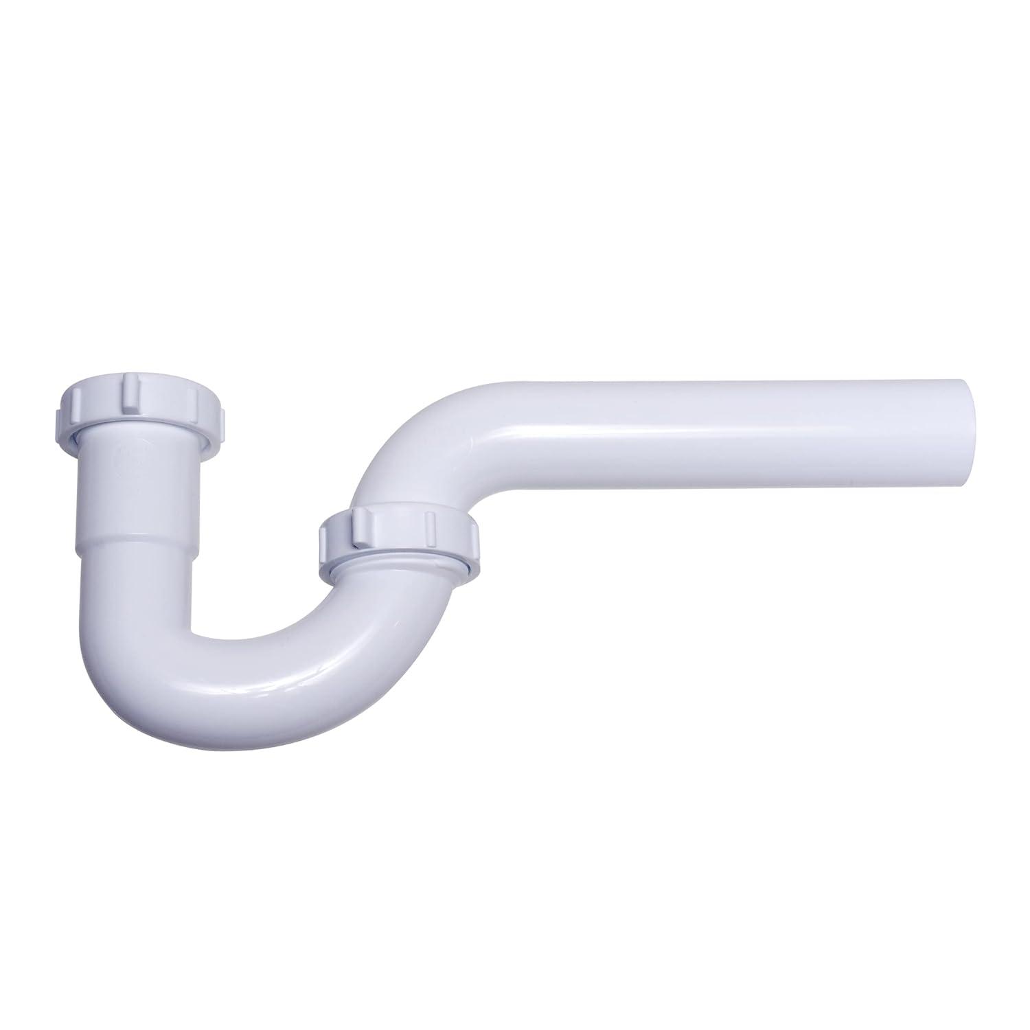 Plumb Pak PP20940 P-Trap, 1-1/2 x 1-1/2, 1-1/2 x 1-1/4 in, Slip, PVC, White