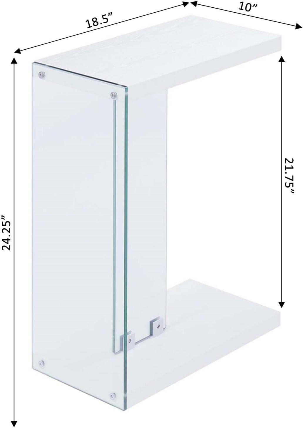 Convenience Concepts SoHo Glass C End Table, White/Glass