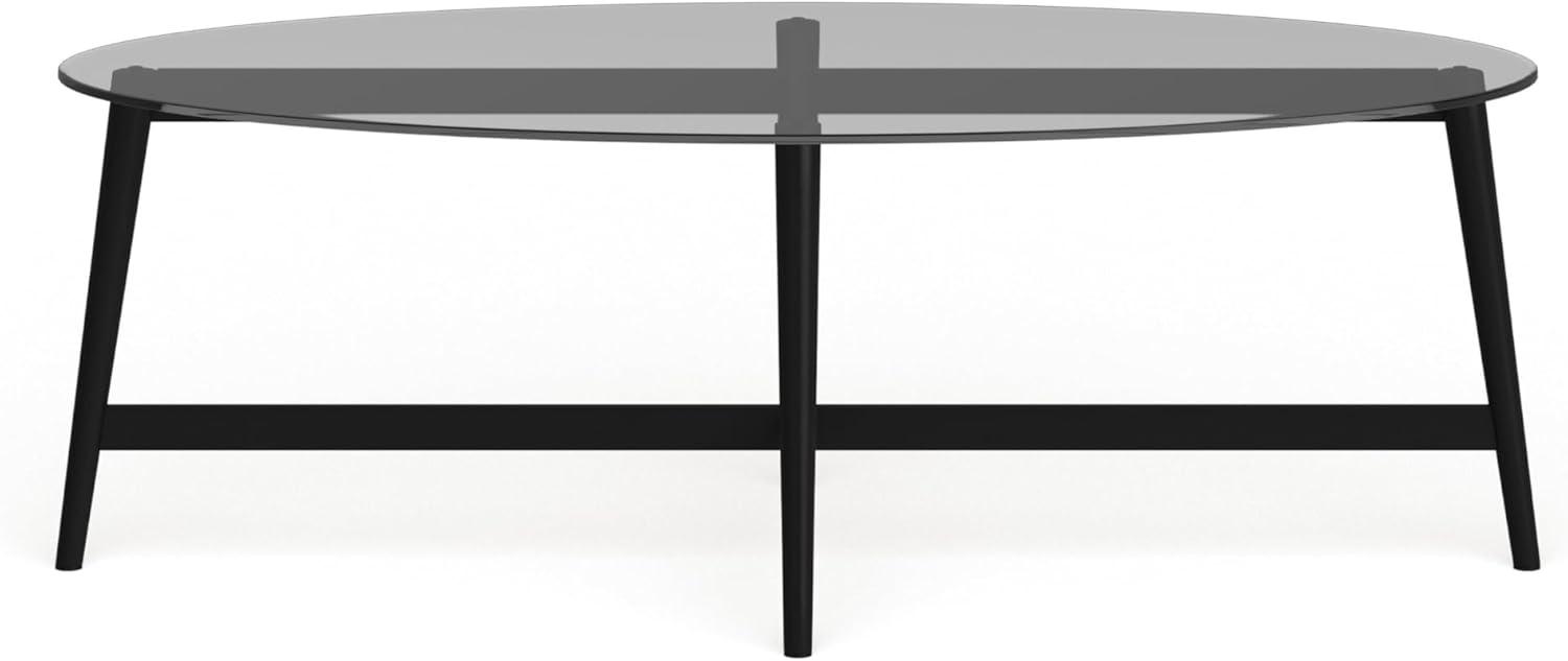 Evelyn&Zoe Olson 50.5" Wide Oval Coffee Table in Blackened Bronze