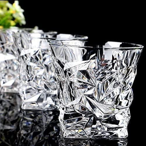 Diamond Whiskey Glasses, Set of 4 with Coasters