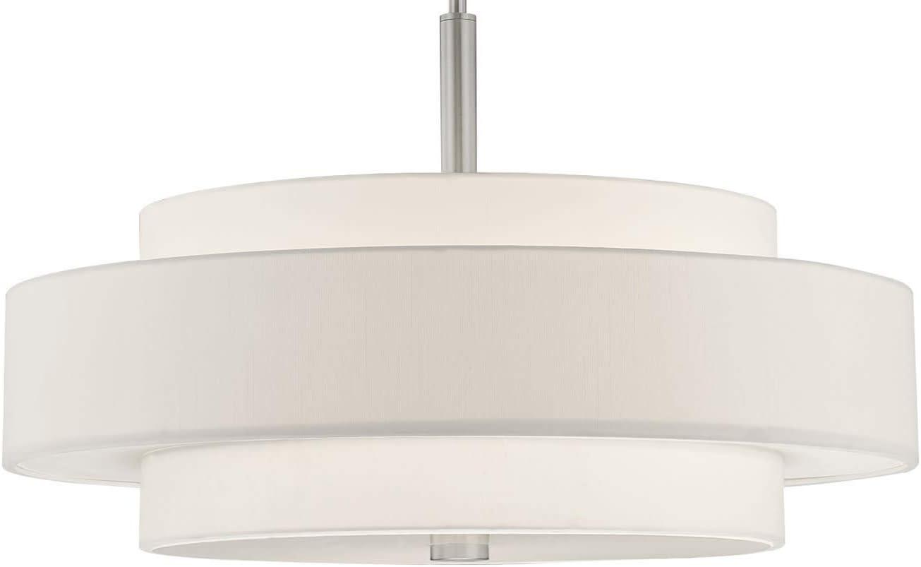 Sheffield Contemporary 5-Light LED Drum Pendant in Brushed Nickel