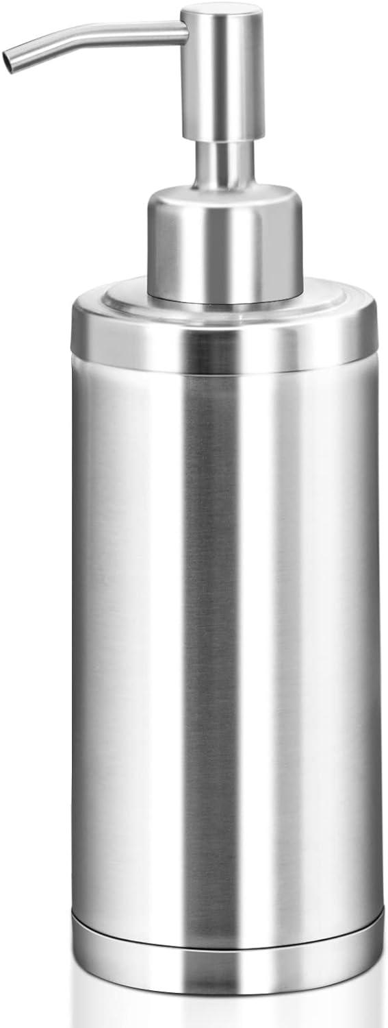 Brushed Nickel Stainless Steel Refillable Soap Dispenser - 300ml