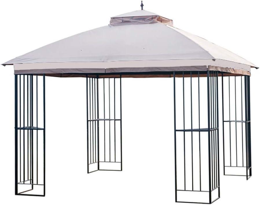 Beige Whisper 10' x 10' Two-Tiered Gazebo Replacement Canopy