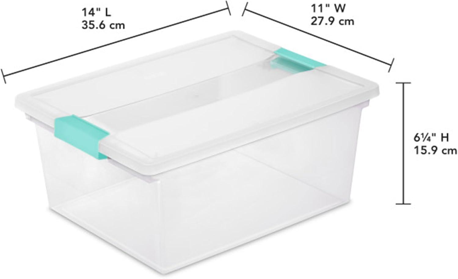 Sterilite Sterilite Plastic Stackable Storage Bin w/Clear Latch Lid (Set of 6)