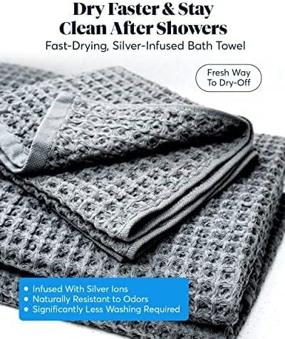 Grey Waffle Weave Pima Cotton Bath Towel 31"x57"