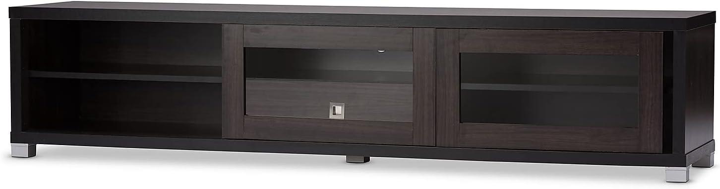 Beasley Cabinet: Entertainment Center with Storage, Fits 70" TV - Baxton Studio