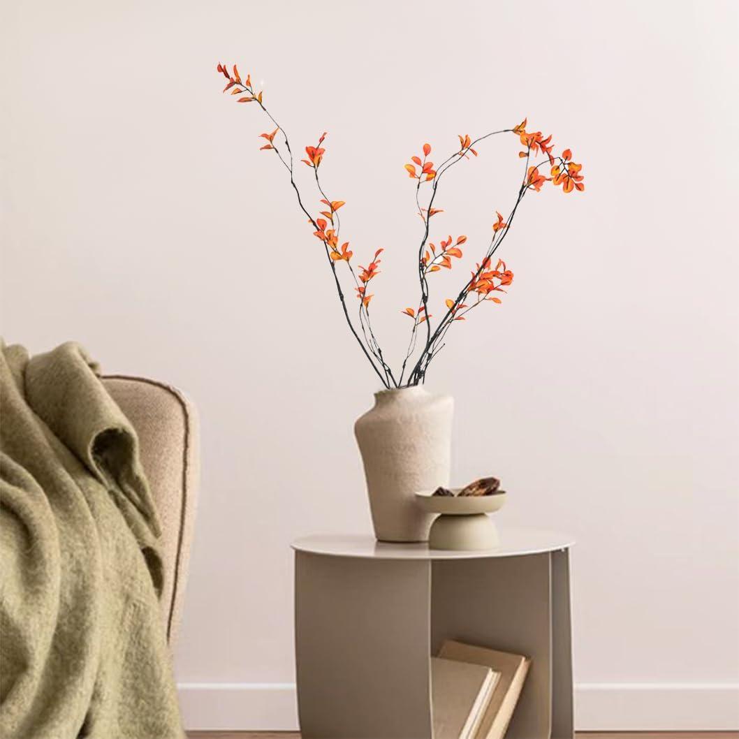 3pcs Artificial Ficus Branches - Lifelike Greenery for Vase | Faux Eucalyptus Banyan Twig Plants for Home, Wedding & Office Decor -