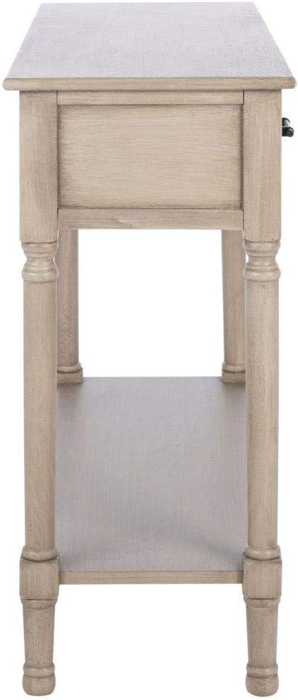 SAFAVIEH Peyton French 2-Drawer Off-White/Brown Wood Console Table (35.5 in. W x 13 in. D x 29.5 in. H)