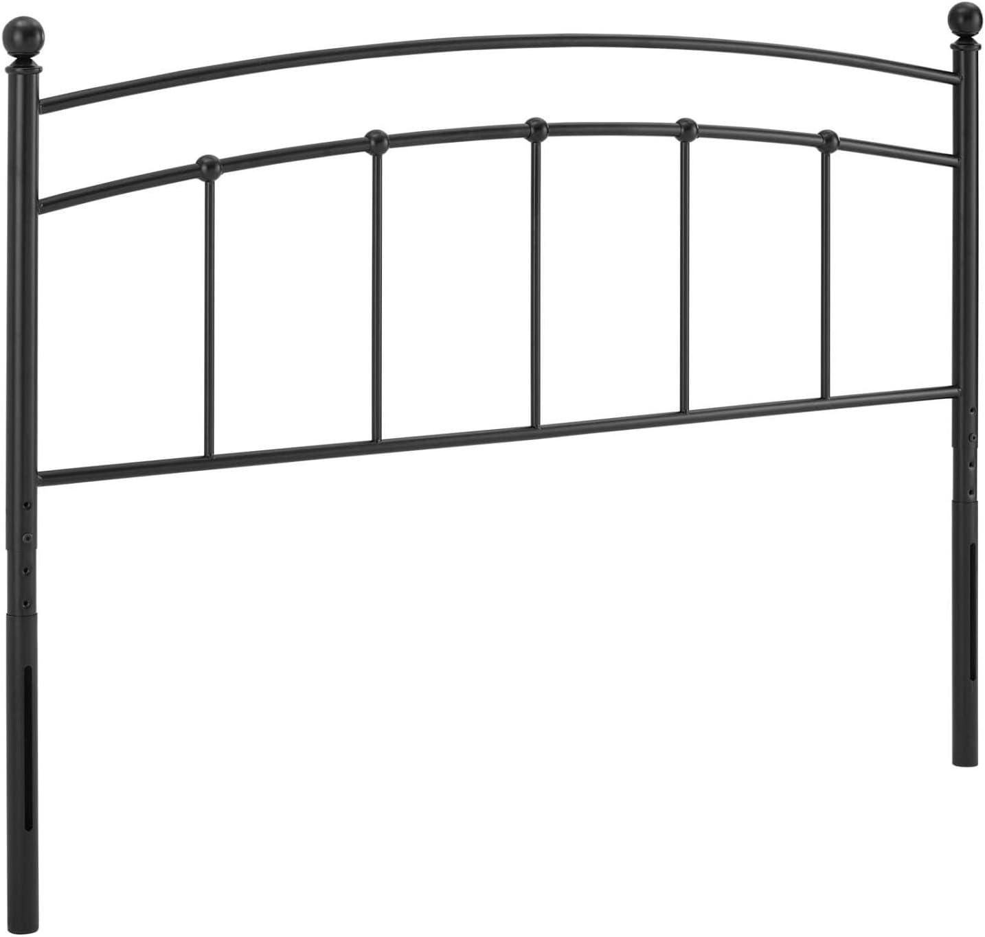 Modway Abigail Queen Modern Style Powder Coated Iron Headboard in Black