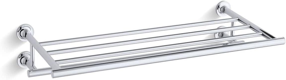 Purist® 24" Hotelier Metal Wall-Mount Bathroom Shelf, Towel Holder