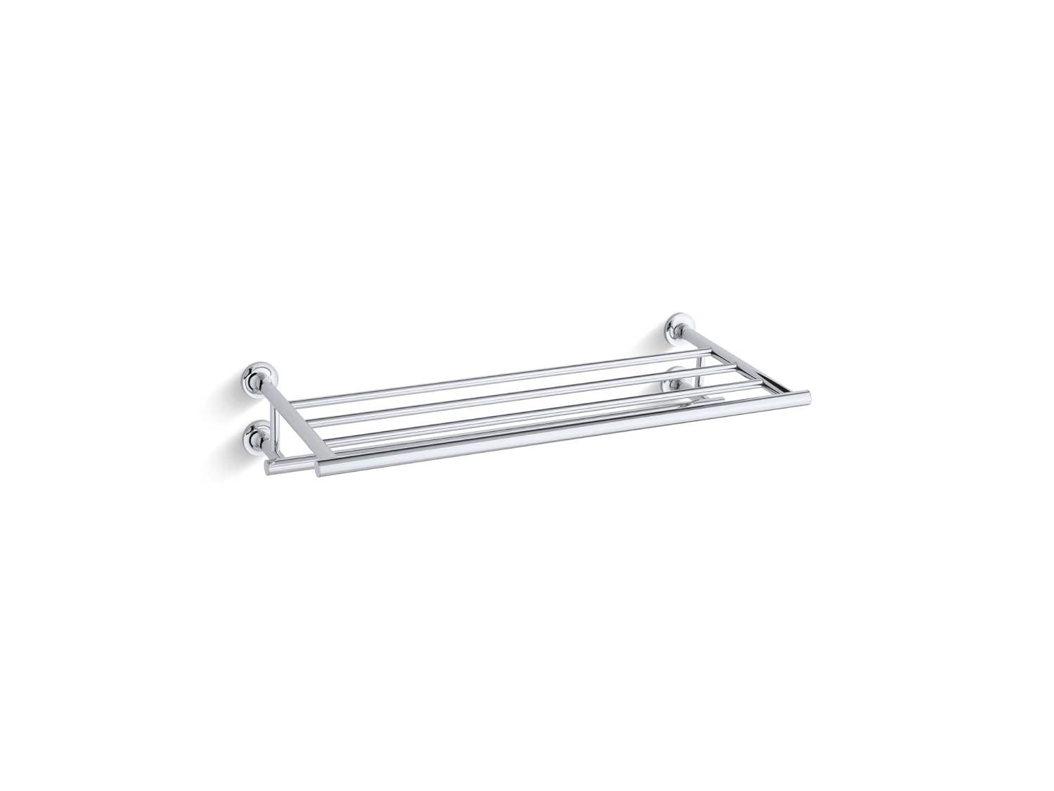 Purist® 24" Hotelier Metal Wall-Mount Bathroom Shelf, Towel Holder
