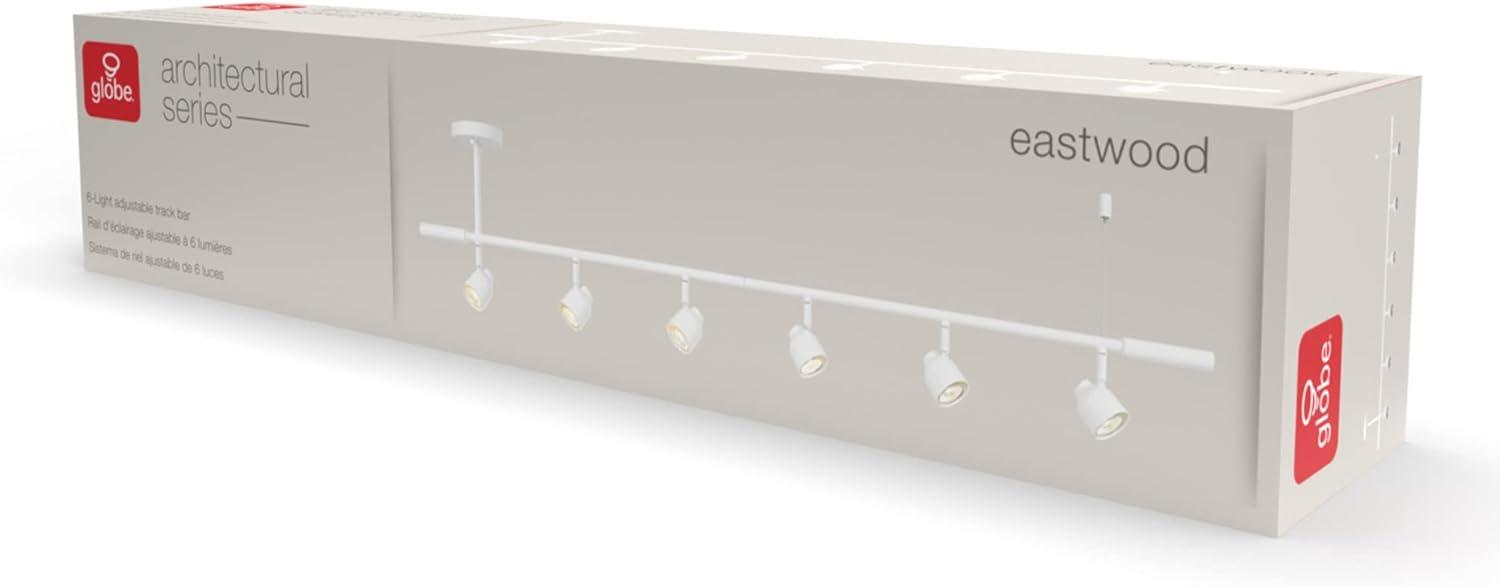 Matte White 6-Light Adjustable Ceiling Track Lighting