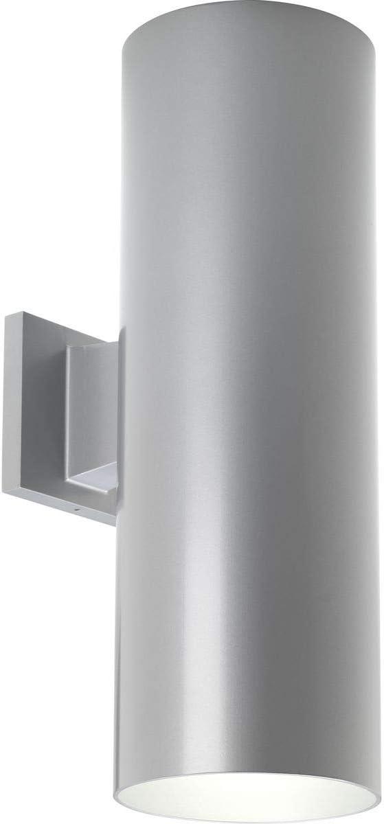 Progress Lighting, Cylinders Collection, 2-Light Wall Light, Metallic Gray, Aluminum, Antique Bronze Shade