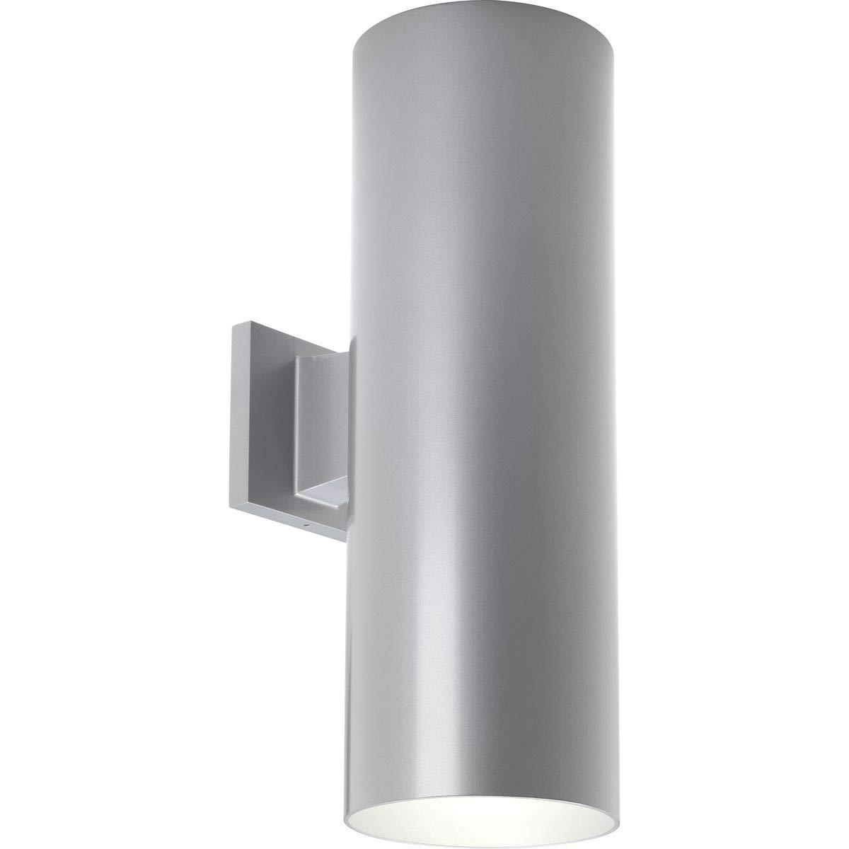 Progress Lighting, Cylinders Collection, 2-Light Wall Light, Metallic Gray, Aluminum, Antique Bronze Shade