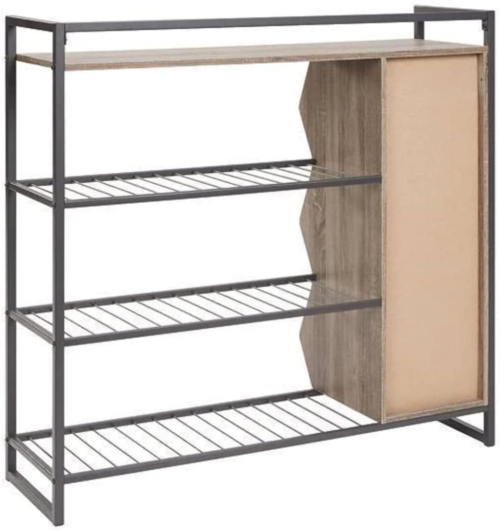 Signature Design by Ashley Casual Maccenet Shoe Rack  Grayish Brown/Gunmetal