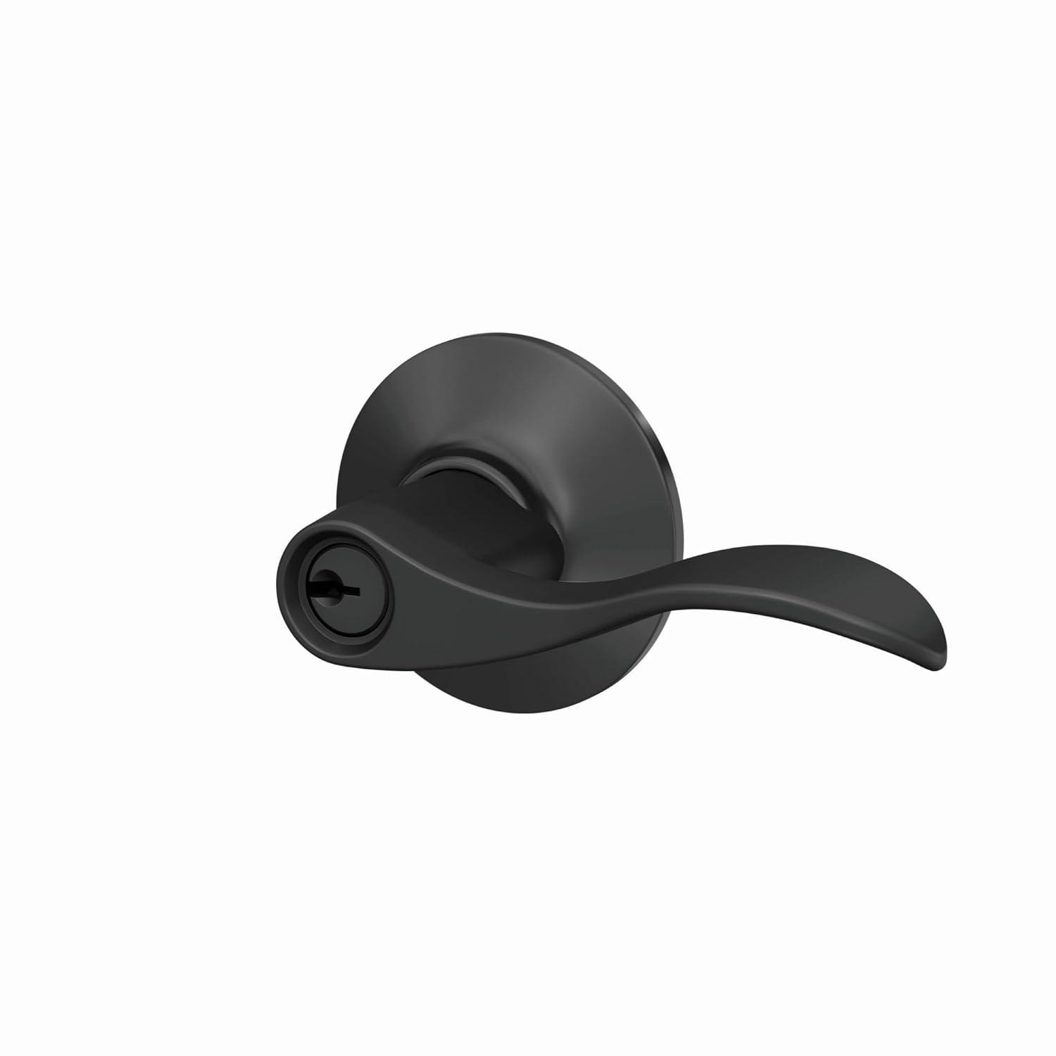 Accent Matte Black Keyed Entry Door Handle