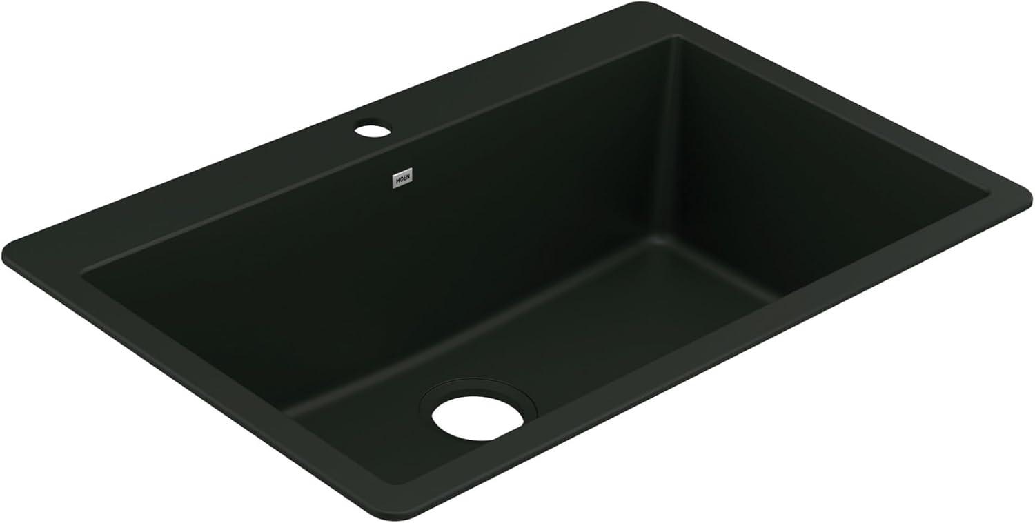 Host 33-Inch Wide x 9.5-Inch Deep Dual Mount Granite Single Bowl Kitchen Sink