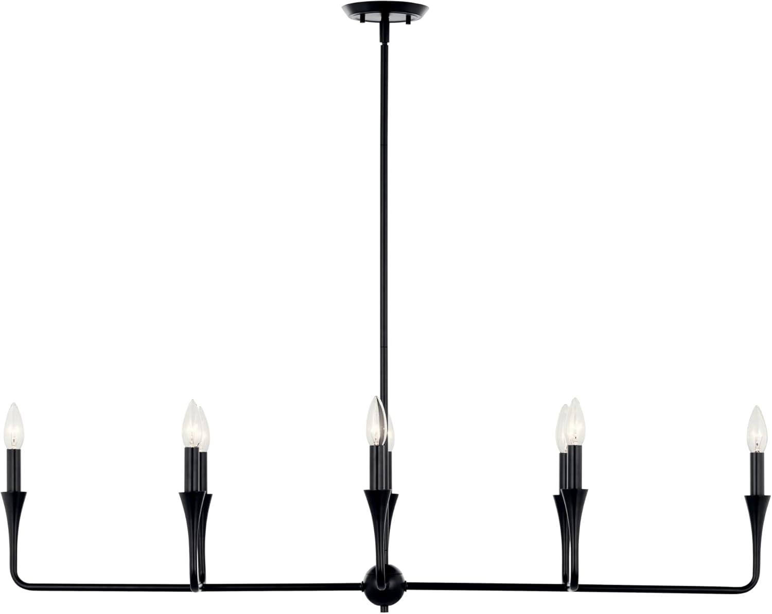 Alvaro Black 8-Light Modern Linear Chandelier