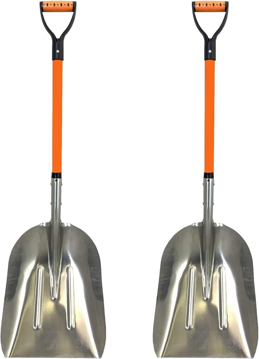 Ashmanonline Aluminium 48 Inch Snow Shovel with Large Head and Durable Handle (2 Pack)