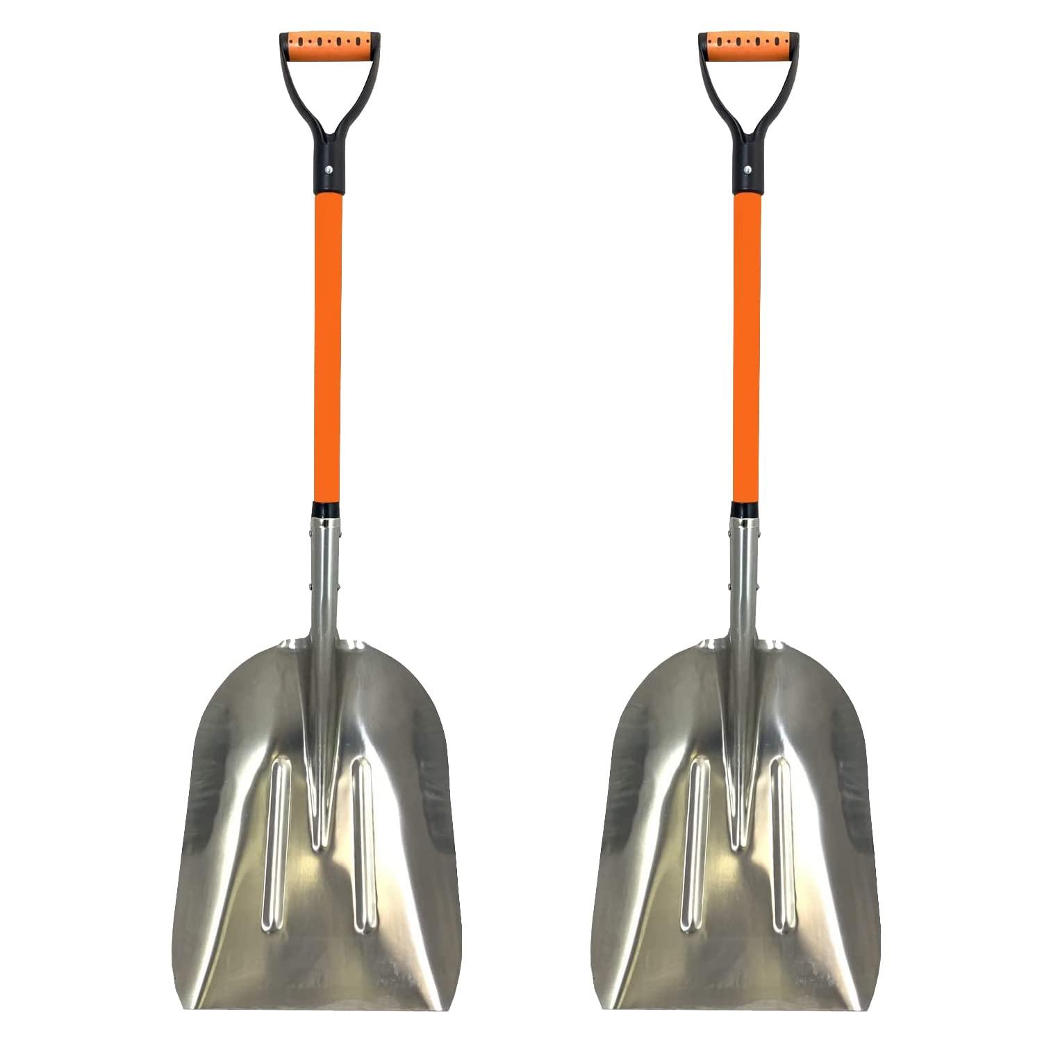 Ashmanonline Aluminium 48 Inch Snow Shovel with Large Head and Durable Handle (2 Pack)