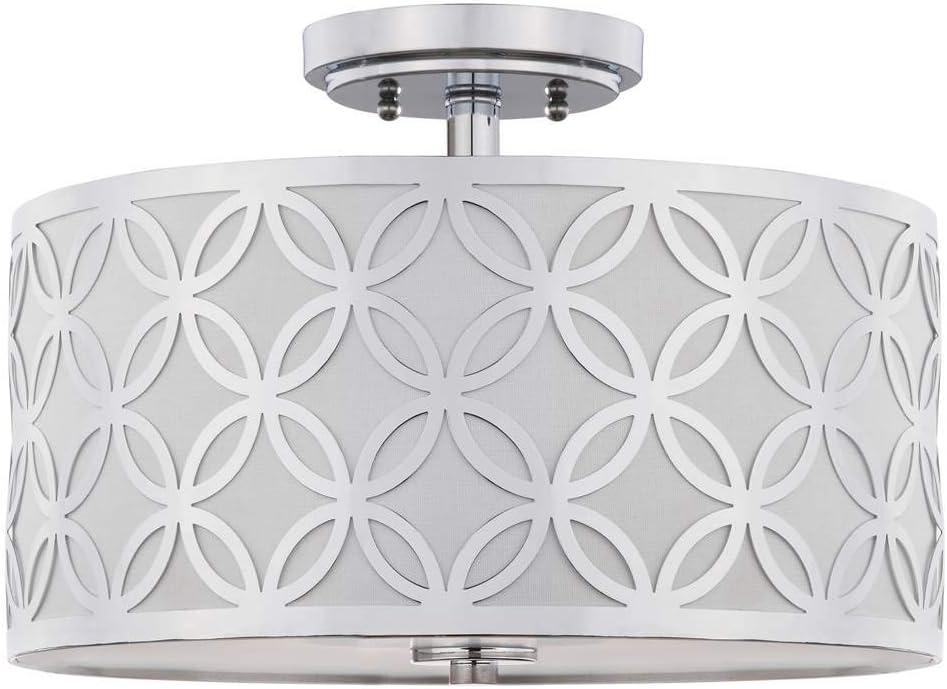 Cecily Leaf Trellis 3 Light 15" Flush Mount - Silver - Safavieh.