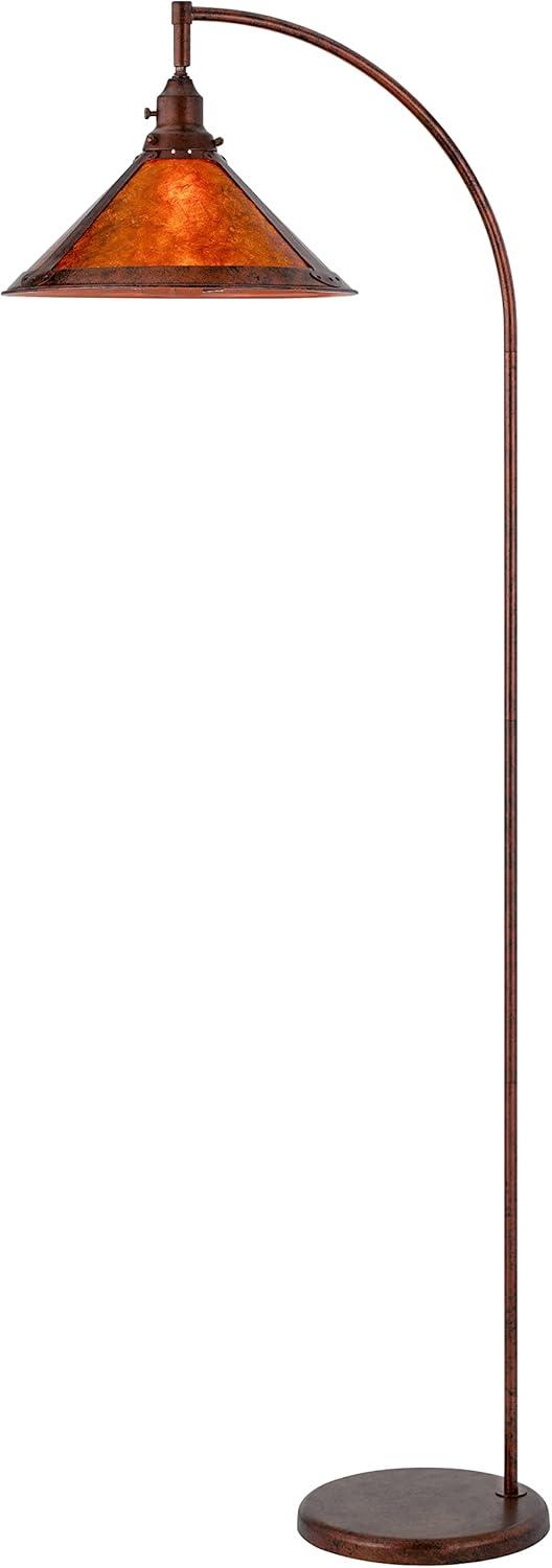 Cal Lighting 60W Downbridge Adjustable Metal Floor Lamp With Mica Shade