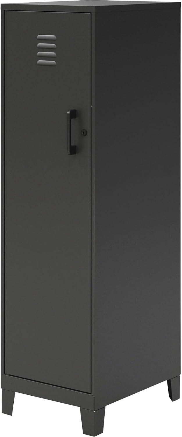 Black Steel Lockable 4-Shelf Office Locker