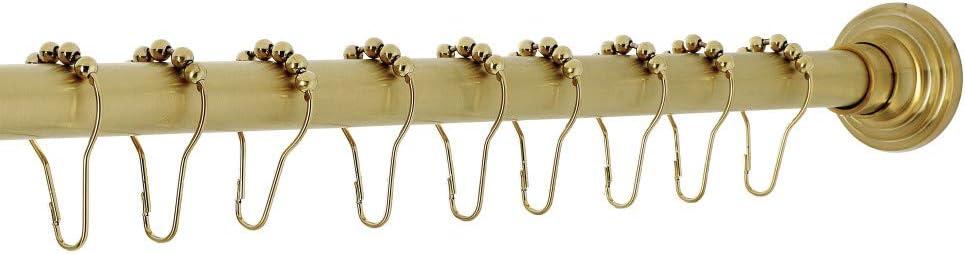 Kingston Brass Kingston Brass Edenscape 60-Inch to 72-Inch Adjustable Shower Curtain Rod with Rings Combo