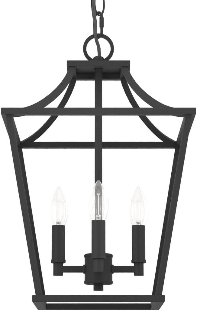 Laurel Ridge 12" Black Iron 4-Light Lantern Pendant