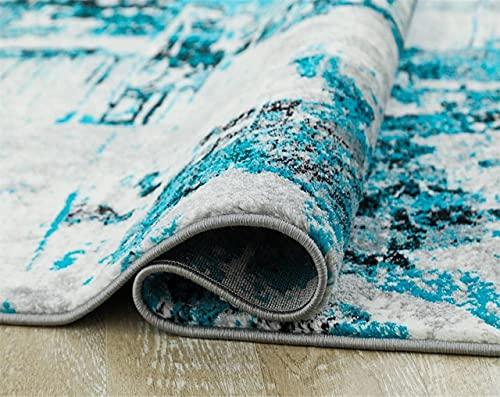 Luxe Weavers Contemporary Abstract Area Rug, Turquoise 5x7