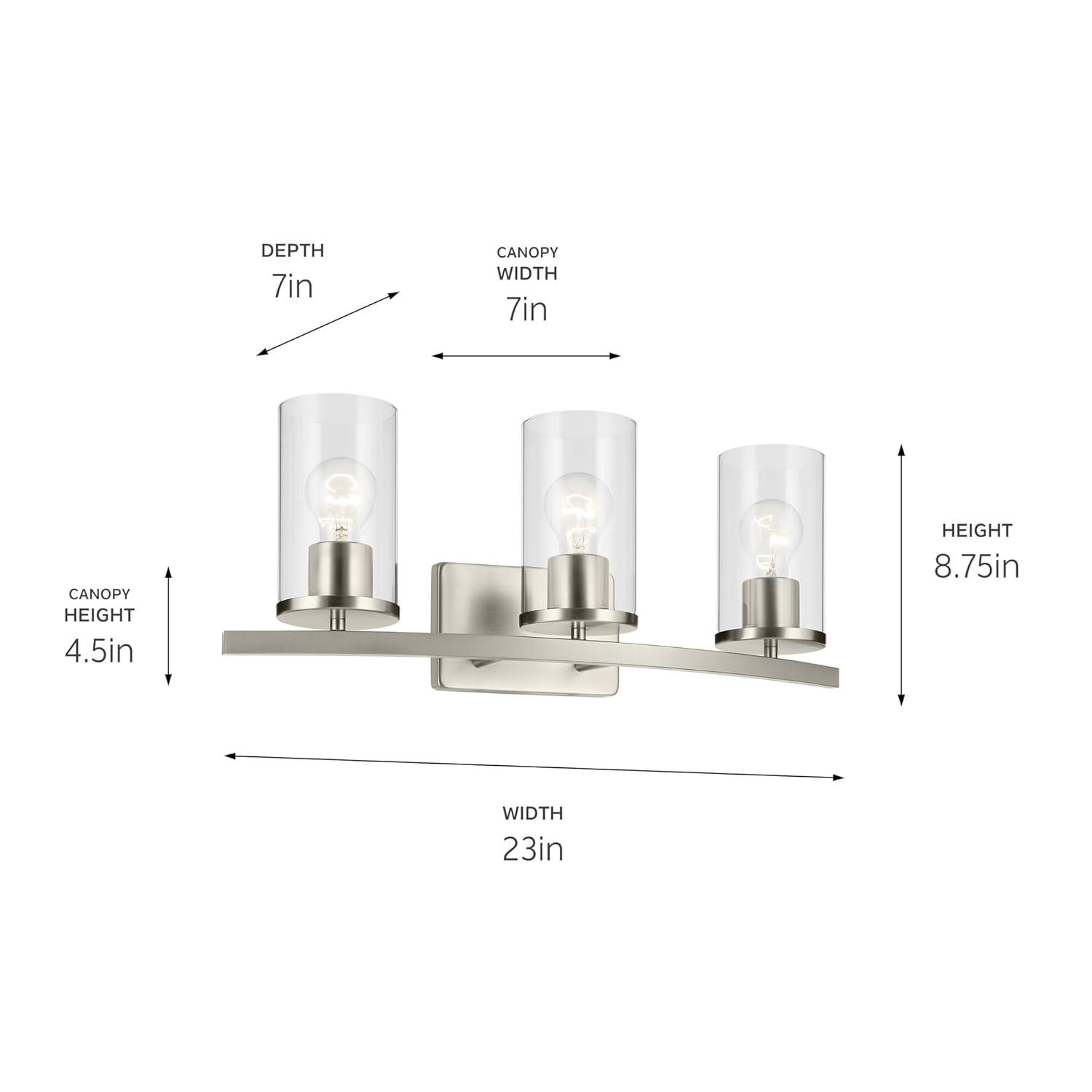 Kichler Lighting - Crosby - 3 Light Bath Vanity-8.75 Inches Tall and 23 Inches