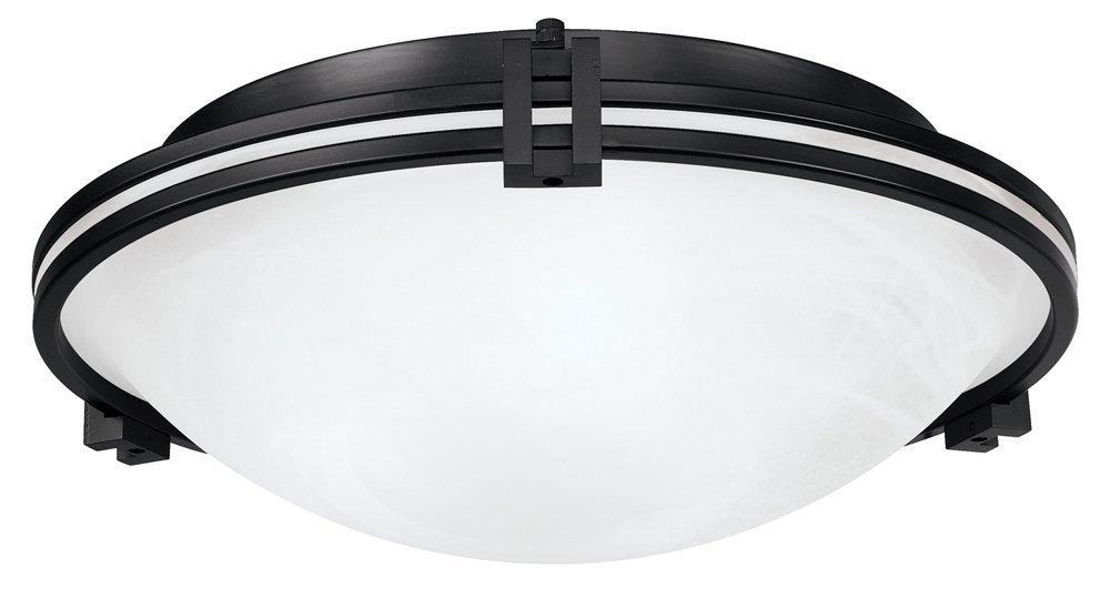 Possini Euro Design Modern Ceiling Light Flush Mount Fixture 16 3/4" Wide Oil Rubbed Bronze 3-Light Marbleized Glass Bowl for Bedroom Kitchen Hallway