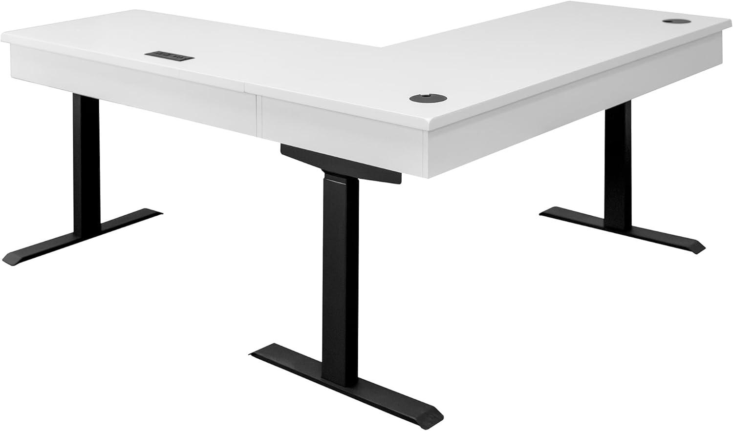 Modern Electric Sit/Stand L-Desk: Ergonomic, USB Ports, Cable Management - Martin Furniture