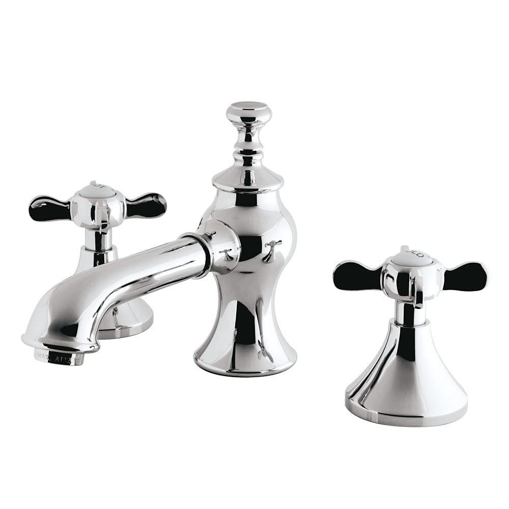 Kingston Brass Kingston Brass Essex Two-Handle 3-Hole Deck Mount Widespread Bathroom Faucet with Brass Pop-Up Drain KC7067BEX