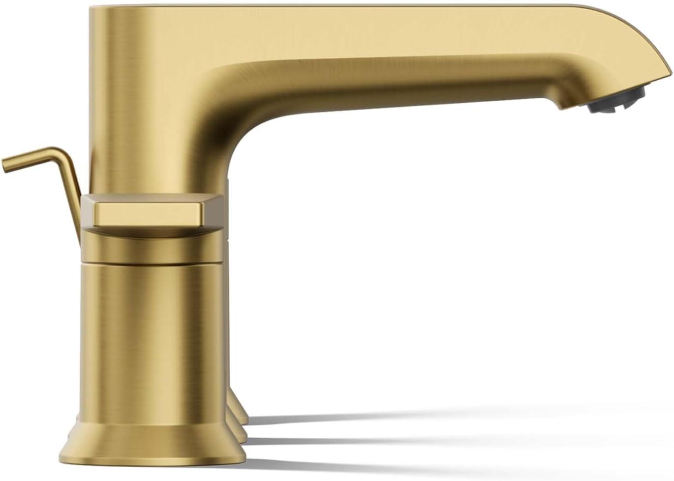 Kohler Hint Widespread Bathroom Faucet with Pop-Up Drain Assembly, 3 Hole 2-Handle Bathroom Sink Faucet, 1.2 gpm