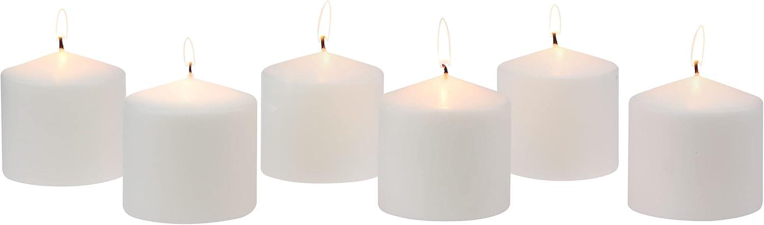 Palm Essence White Paraffin Wax 6-Pack Pillar Candles