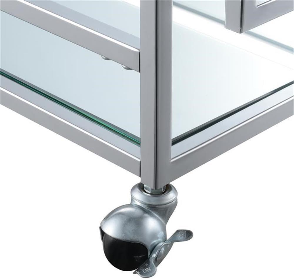 Convenience Concepts Town Square Carrito de Bar de 2 Niveles, Vidrio/espejo/cromo