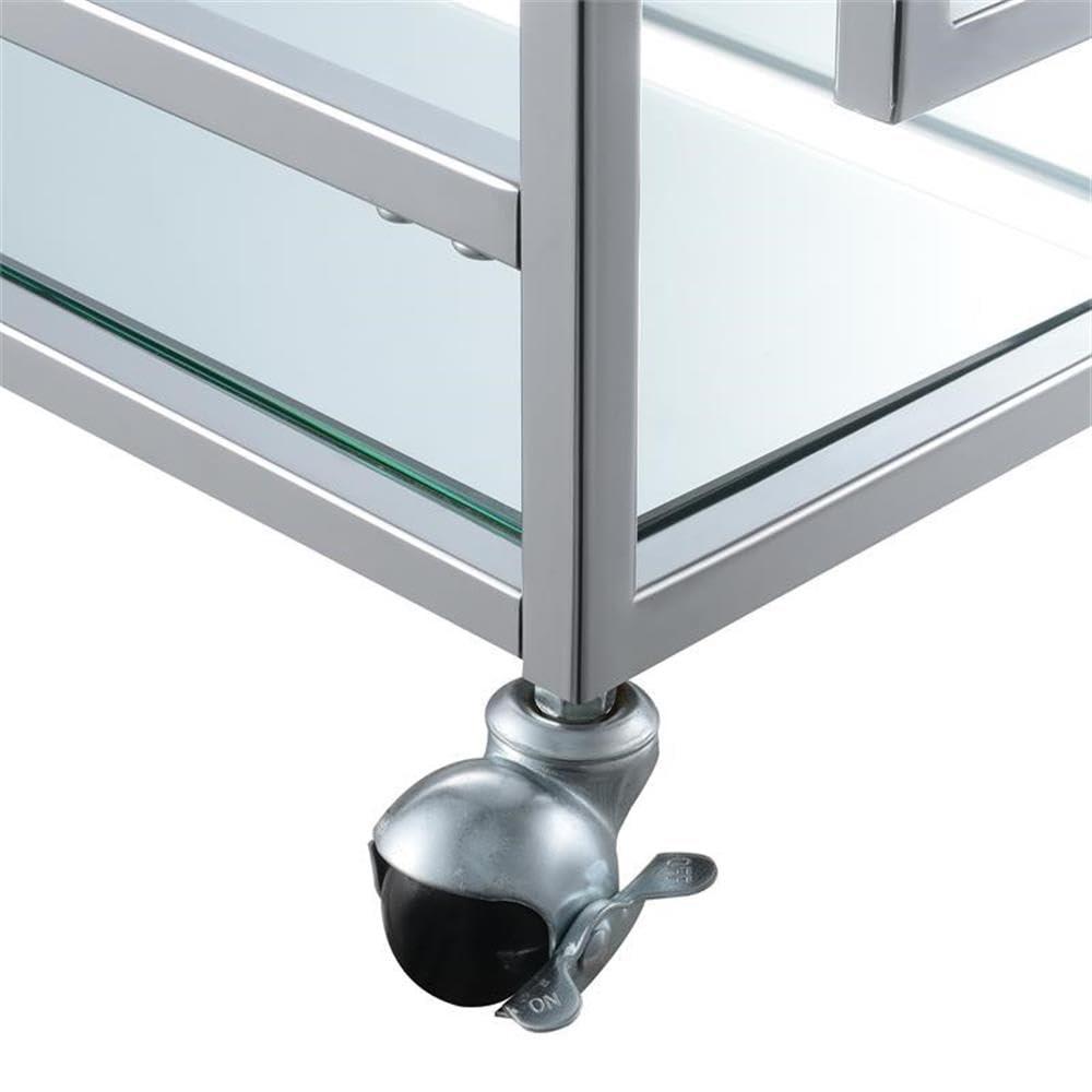 Convenience Concepts Town Square Carrito de Bar de 2 Niveles, Vidrio/espejo/cromo