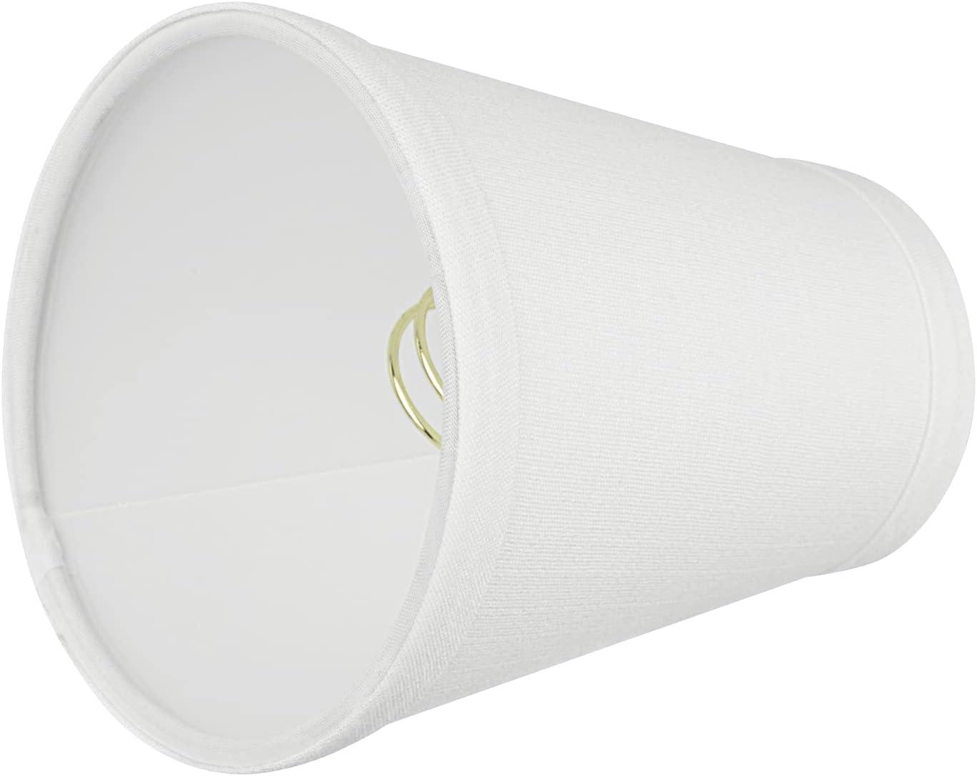 Aspen Creative 32080-5 Small Hardback Empire Shape Chandelier Clip-On Lamp Shade Set (5 Pack), Transitional Design in Off White, 4" bottom width (2.5" x 4" x 5")