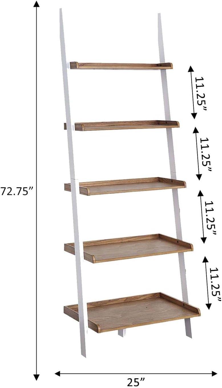 Convenience Concepts American Heritage Bookshelf Ladder, Driftwood/White
