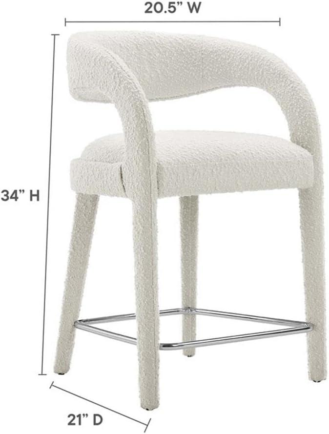 Modway Pinnacle Boucle Upholstered Counter Stool Set of Two