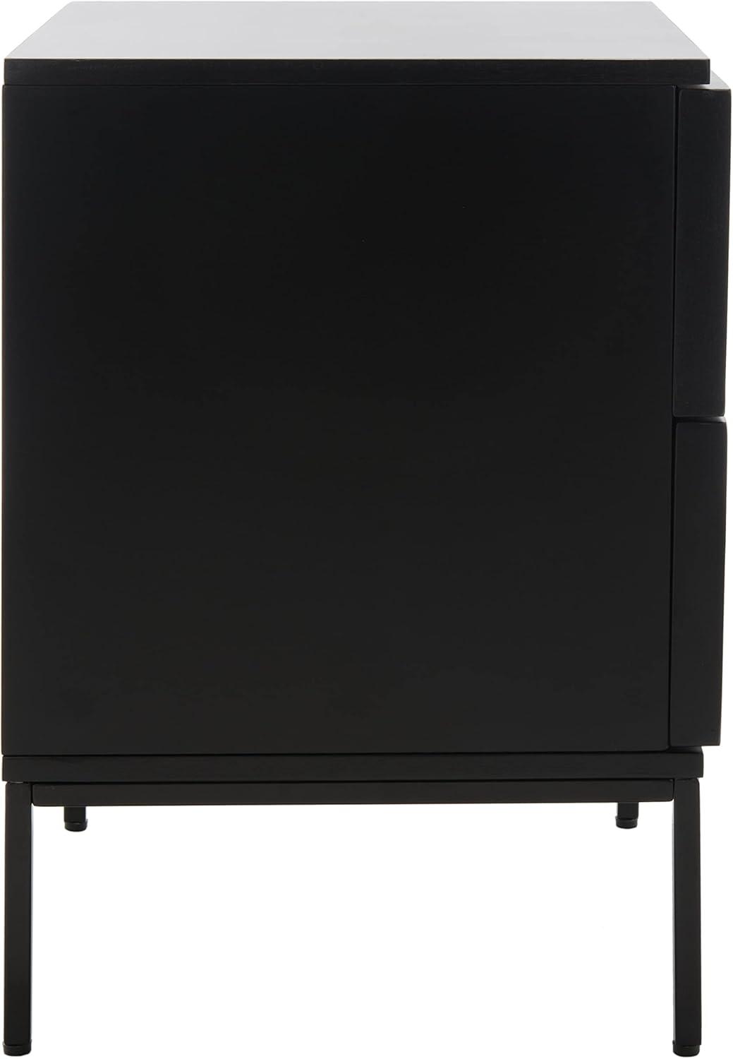 Zadie 2 Drawer Rattan Nightstand - Black - Safavieh